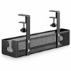 Under Desk Cable Management Tray – No-Drill Clamp-On Carbon Steel