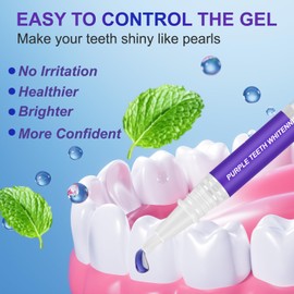 Teeth Whitening Pen Teeth Whitening Pen - Pack of 3 Purple Teeth Whitening Pen, Teeth Whitening Essence Teeth Bleaching Gel, Quick Whitening Bleaching Teeth, Effective Removal of Stains