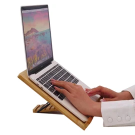 OIWAI Laptop Stand, PC Stand, Wooden BoYata Tablet Stand, Book Stand, Reading Stand, Sheet Music Stand, Tabletop, Multi-functional, 6 Levels of Angle Adjustment, Heat Dissipation, Lightweight, Bamboo