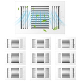 Zonon Air Ceiling Vent Covers 3 Way 10 x 6'' Sidewall Wall Ceiling Register Air Conditioner Vent Cover Solid Steel HVAC Cover for Home, Bathroom, Office, Toilet