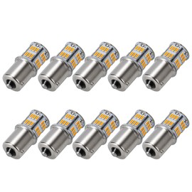 10 Packs LED Light Bulbs Super Bright 1156 1141 1003 BA15S for Cars 12V Non-Polarity 39-SMD LED Chipsets with Projector for Turn Signal Lights Taillights Replacement (1156 Amber)