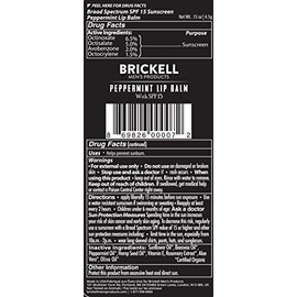 Brickell Bálsamo labial para hombre, natural y orgánico, acabado mate, para hidratar y proteger con SPF 15, 0,15 onzas, perfumado