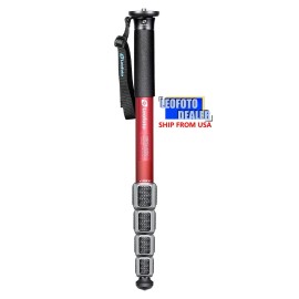 Leofoto MPQ-325C 5-Section CF Monopod Waterproof Leg Locks - Red
