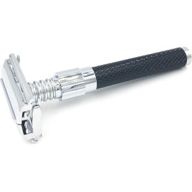Parker Safety Razor 92R Heavy Butterfly Open Double Edge Safety & 5 Premium Blades Razor