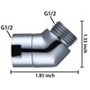 Generic 45 Degree Chrome Plated Handheld Shower Head Adapter 1