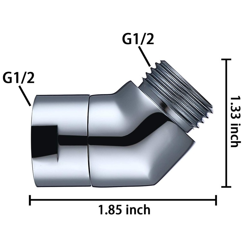 Generic 45 Degree Chrome Plated Handheld Shower Head Adapter 1