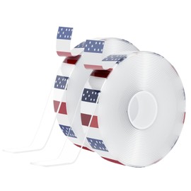 Lancord Double Sided Tape Heavy Duty (2Pcs, Total 40FT), Clear Mounting Adhesive Tape for Home Office (20FT x 1/2"+ 20FT x 1")