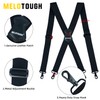 MELOTOUGH Mens Suspender 1.5 Inch Wide X Back Suspenders Black