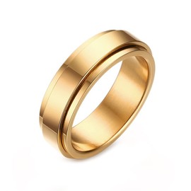 Epinki Fidget Ring Men's 6 mm Spinner Rings for Women Girls Men, Stainless Steel Band Rings, Fidget Anxiety Rings Polished Women Ring Stress Relief Ring, Stainless Steel, Without cubic zirconia