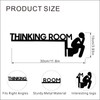 Funny Thinking Room Bathroom Wall Art Signs, Black Metal Door