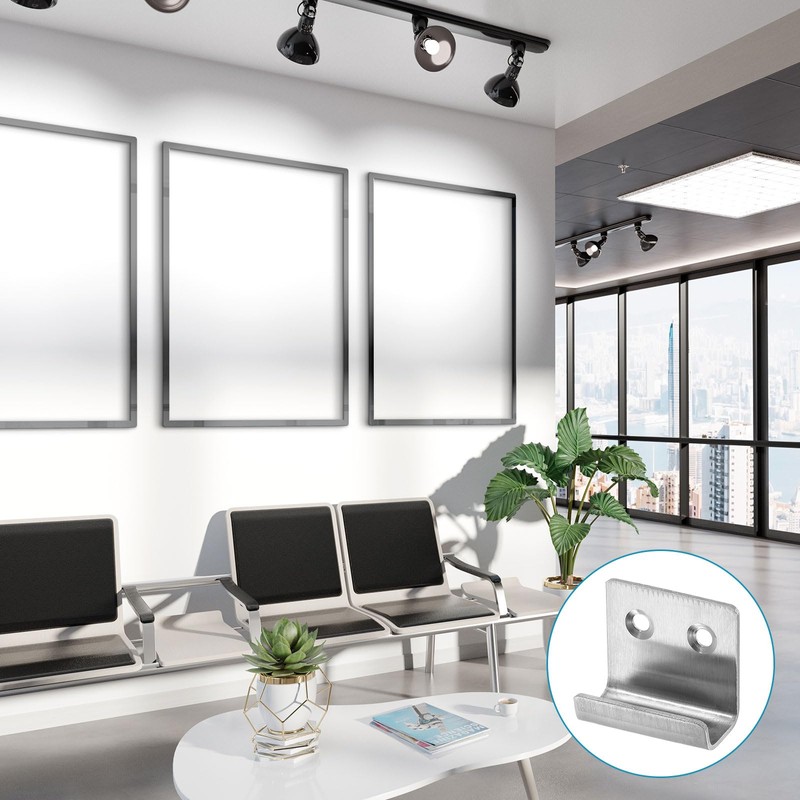sourcing map 10Pcs Mounting Bracket, 40x35mm Stainless Steel Tile Display