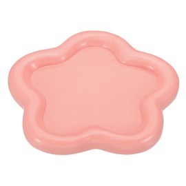 PATIKIL Flower Jewelry Trinket Dish Tray, Pink Resin, 9.8 x 9.8 x 1cm, Organizer, Decorative Plate