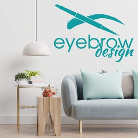 Anewdecals Lashes Decor Sticker-Eyebrow Beauty Salon Logotype-Custom Color Wall Decor Brow-Studio Art Stickers Wall Decal-Removable Wall Decal-MIha0017-47-28.5x39.27 in