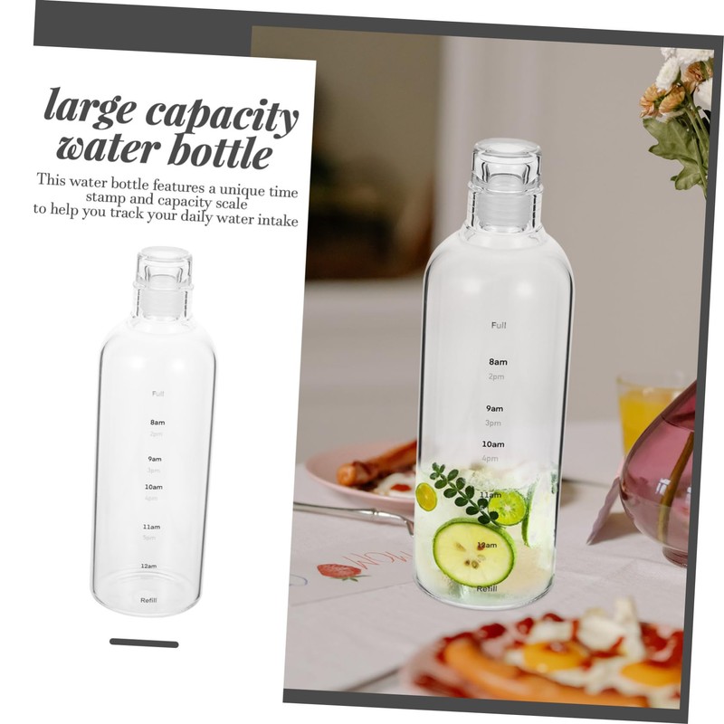 Mikinona Large Capacity Clear Plastic Water Bottle with Scale Hydration