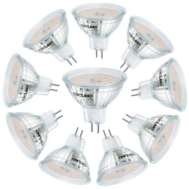 DiCUNO MR16 LED Bulbs 12V 50W Halogen Equivalent Non-Dimmable, GU5.3 Bi-Pin Base 2700K Warm White Clear Glass Cover 120 Degree Beam Angle 500LM for Landscape, Spotlight, Track Lights, 10 Packs