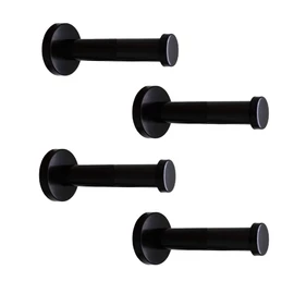 Classic Black Stainless Steel Heavy Duty Wall Mount Hooks, Bath Towel Hooks, Coat Hanger, Handbag Hooks, 4 in Pack (4")