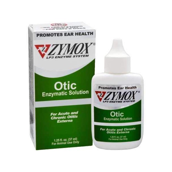 Pet King Brands Zymox Otic Enzymatic Solution for Dogs and Cats to Soothe Ear Infections Without Hydrocortisone for Itch Relief, 1.25oz