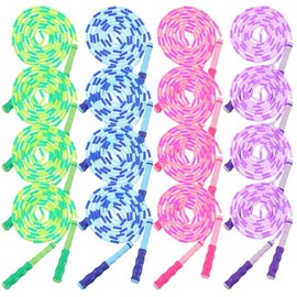 16 Pack Jump Ropes for Adults, 9.2 Feet Adjustable Length Free Segmented Skipping Rope Bulk Soft Beaded Jumping Ropes for Women Men Exercise Training 