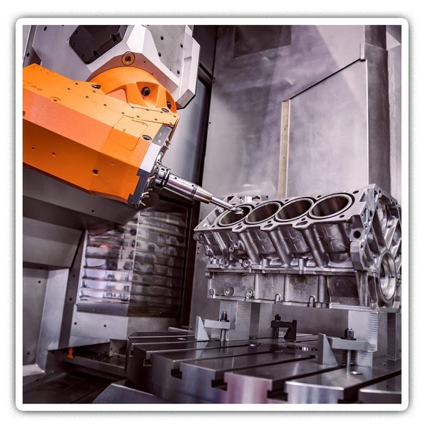 Square Stickers (Set of 2) 7.5cm - Metalworking Machine CNC