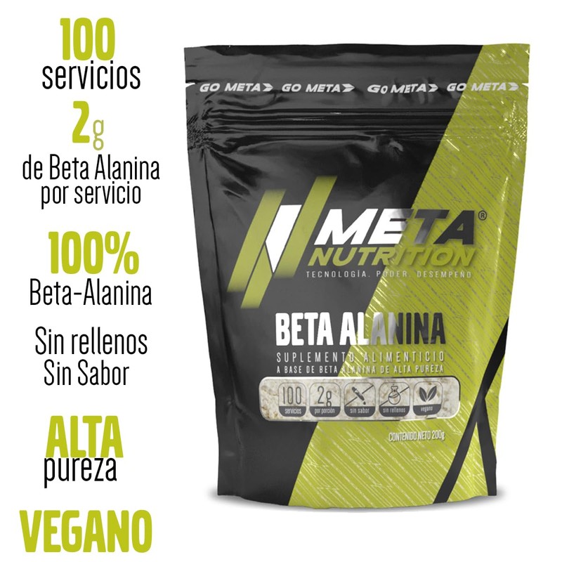 Beta Alanina, Meta Nutrition, 100 Servicios, 2 g por Servicio.