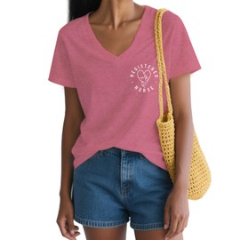 Cutesong Womens Registered Nurse Shirt Stethoscope Heart T-Shirt RN Nurse Life Tee Pink