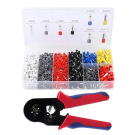 Ferrule Crimping Tool Kit,Crimper Plier Set with 1200PCS Wires Terminals Crimping Connectors Wire End Ferrules,Self-Adjsutable Ratchet Wire Crimping-Tool