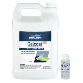 TotalBoat-488420 Marine Gelcoat for Boat Building, Repair and Composite Coatings (White, Gallon No Wax)