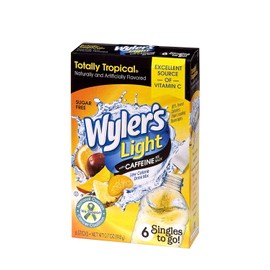 Wyler's Light Singles to Go Caffeinated Drink Mix 6 Packets Each 36 Total Servings (Totally Tropical, Pack - 6)