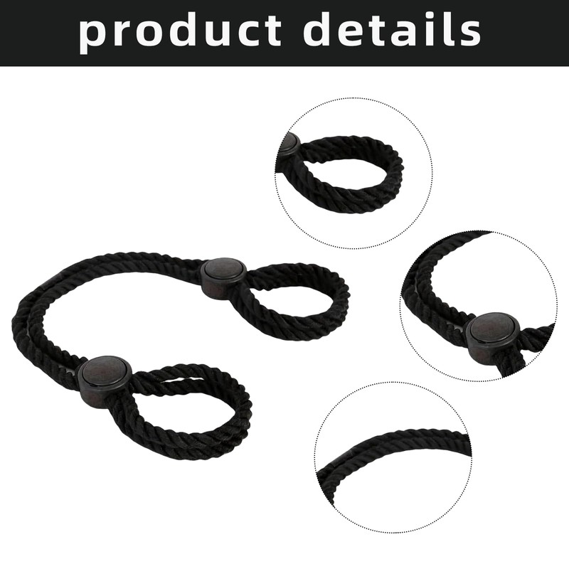 Adjustable Bracelets Anklets for Women Rope Body Chains (Black)