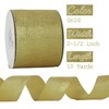 MEEDEE Gold Wired Ribbon 2.5 Inch Gold Metallic Ribbon 10