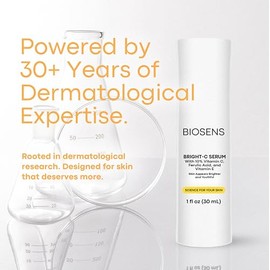 BIOSENS BIOSENS Vitamin C 10% Face Serum Anti Aging & Skin Brightening with Ferulic Acid & Vitamin E Boosts Radiance & Youthful Glow, Reduces Dark Spots & External Stressors 30 mL