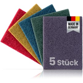 Pictoris Premium Sanding Fleece, Set of 5 | 100% Made in Germany | Hand Pads, 155 x 210 mm in 5 Different Grits from 100-900 | for Wood, Stainless Steel, Plastic, Furniture, Railing and Much More