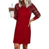 LOTUCY Sequin Raglan Long Sleeve Dress Christmas Party Casual Mini