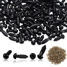 TOAOB 50pcs Plastic Safety Eyes with Washers for Crochet Craft Eyes 6mm Small Doll Eyes for Soft Doll Making DIY Craft Plush Animal