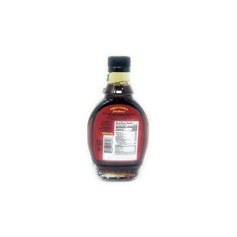 Sapjack Organic Bourbon Aged Maple Syrup 8oz - 1 glass