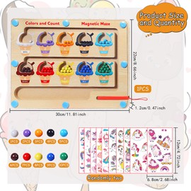 Magnetic Game Labyrinth from 2 3 4 5 6 Years, Montessori Toy, Gifts from 2 Years, Labyrinth Game for Children, Toy from 2 3 4 5 6 Years, Sorting Game from 2 Years, Magnetic Game (Ice Cream)