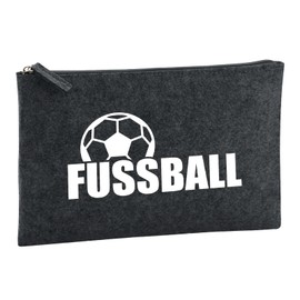 Huuraa Kulturbeutel Fussball Ball Geschenk 1 Liter Charcoal Filz Fussball Geschenkidee