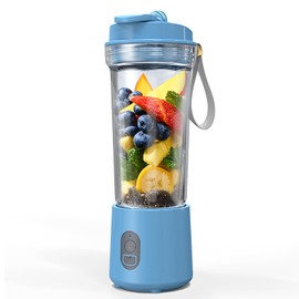 Portable Blender for Smoothies and Shakes - Mini Personal Juicer Machine for Travel, 16.9 oz, 40 Seconds Auto Shutoff, 3 Seconds No-Load Protection,Suitable for Most Vegetables and Fruits(Blue)