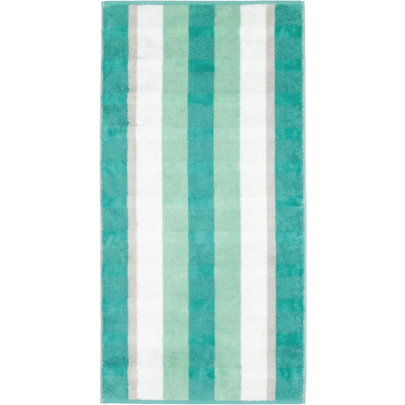 Cawö Home Hand Towels Noblesse Stripe 1087 Emerald 44 Guest