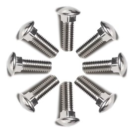 SYDARSYN Carriage Bolts Full Thread Round-Head Screws with Square Neck Stainless Steel Round Head Screws M5 x 10 mm (Pack of 40)
