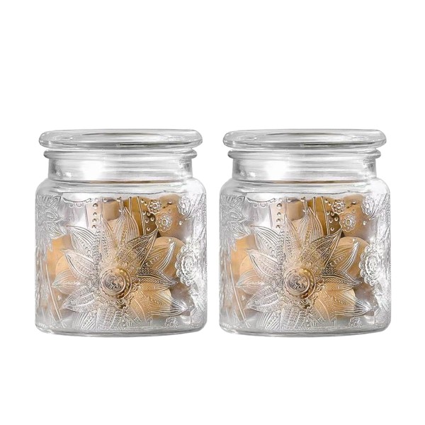 Airtight Small Glass Jars with Lids, 17oz Food Storage Jar