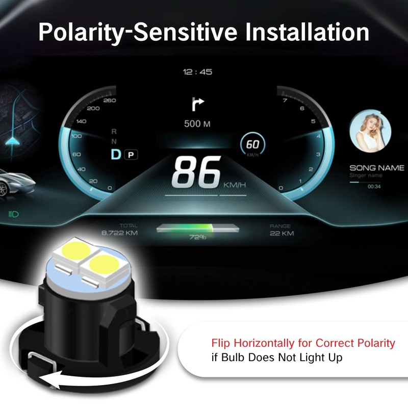 NIIIYTYB 10Pcs T4.2/T4 LED Bulb Climate Control Bulbs Wedge Instrument