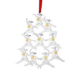 Nambe Twelve Days of Christmas Ornament - Luxurious Silver & Gold-Plated Christmas Tree Decoration, Holiday Decor, Elegant & Whimsical Design - Elevate Your Festive Decor (Ten Lords a Leaping)
