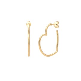 Elli Women's Creole Earrings Heart Filigree in 925 Sterling Silver, Precious Metal, None