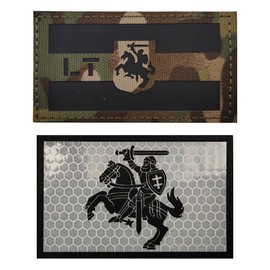 ODSP Lithuania Flag Reflective Laser Cut Hook Loop Tactical Patch