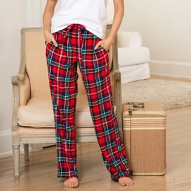 Alexander Del Rossa Women's Soft Warm Fleece Pajama Pants, Long Lounge Bottoms Christmas Reindeer 3X (A0432V803X)