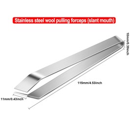 Stainless Steel Fish Tweezers, Herringbone Tongs, Quick Scales Exfoliating Kitchen Tool, Silver, 1 Piece, Slant Mouth