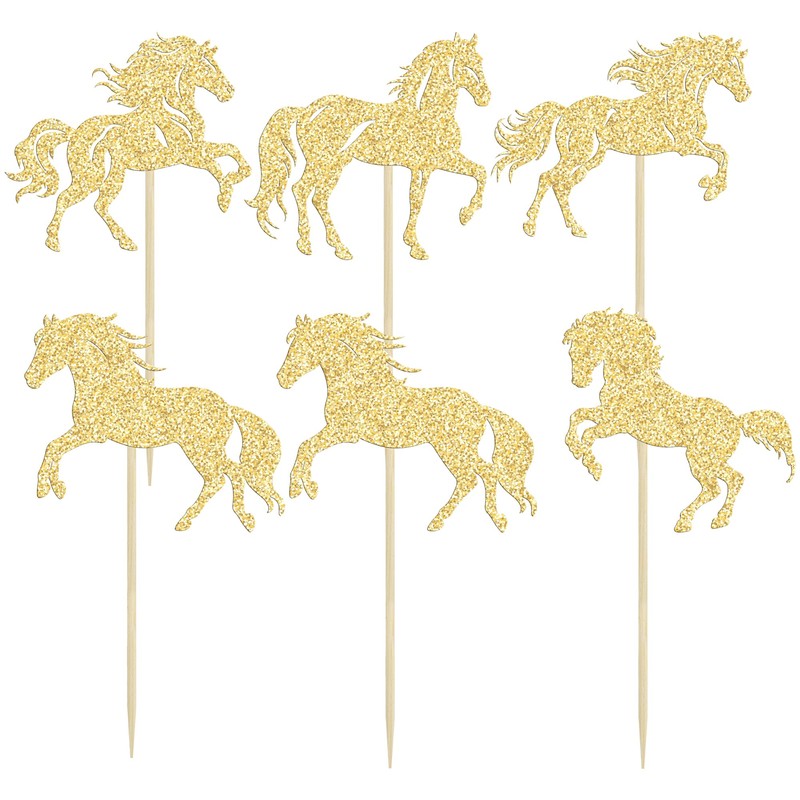 1 paquete de decoración para tartas de cumpleaños de caballo,