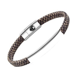 Handmade Lederarmband Herren Armband Herren Männer Leder mit Edelstahl Magnetverschluss Geflochten Armband für Männer und Idee Geschenke