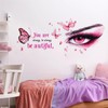 Pink Eyelash Eyes Butterfly Wall Stickers, sacinora Inspirational Quotes Wall